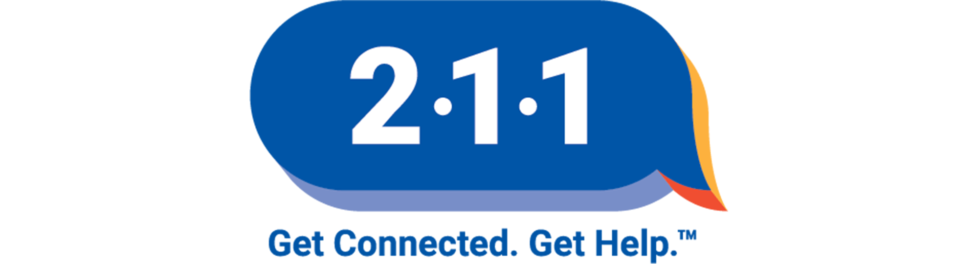 211 logo with trademark tagline, get connected, get help.